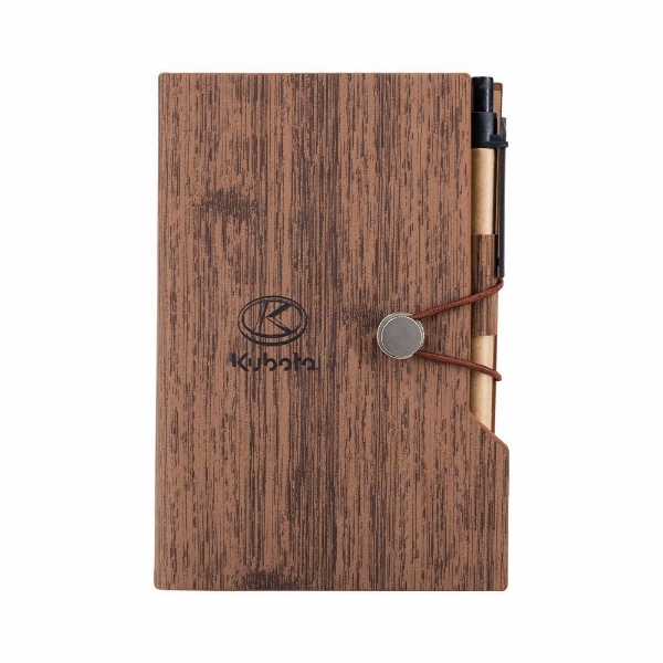 Woodgrain Notebook with Sticky Notes
