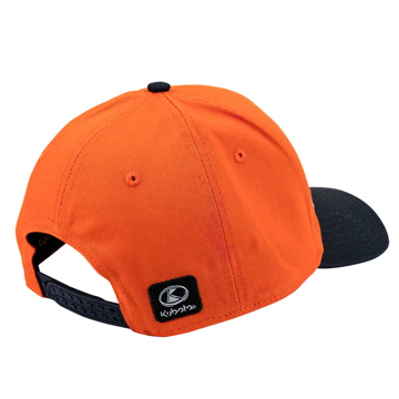Vintage Kubota logo on solid orange and dark navy cap.
