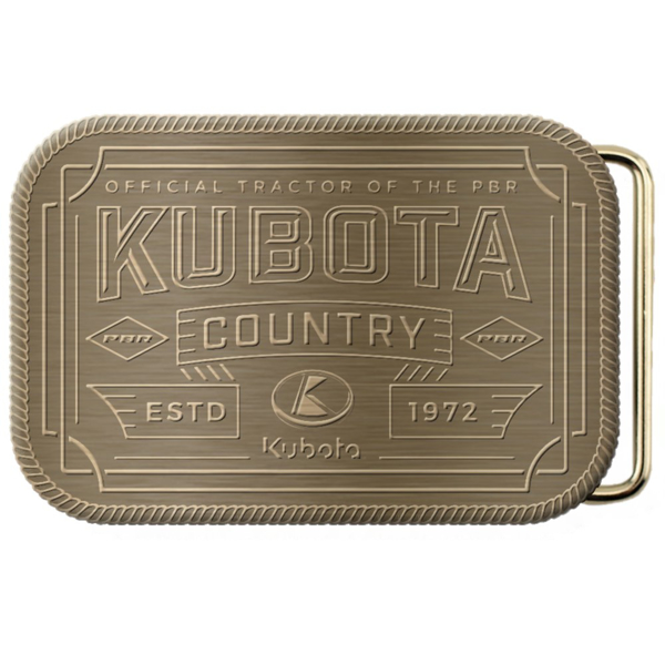 Kubota & PBR Antique Brass Belt Buckle
