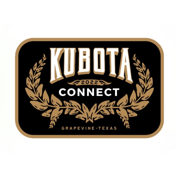 Rectangle decal Kubota Connect Golden branches on white background