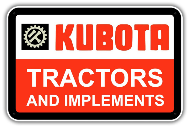  Kubota Retro LED Sign on white background
