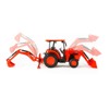 Side View of L6060 Tractor with Loader & Backhoe on white background