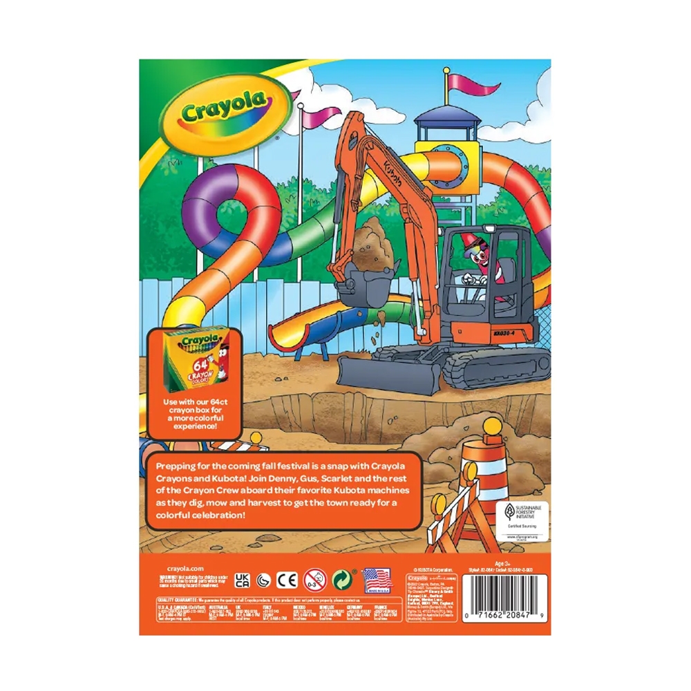 Kubota Gear. Crayola Coloring Book + Crayons
