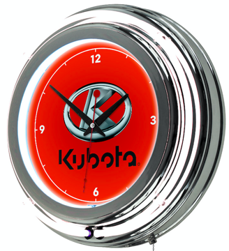 Neon Kubota branded Wall Clock