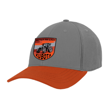 Gray with Orange Tractor Patch Cap Front Image on white background