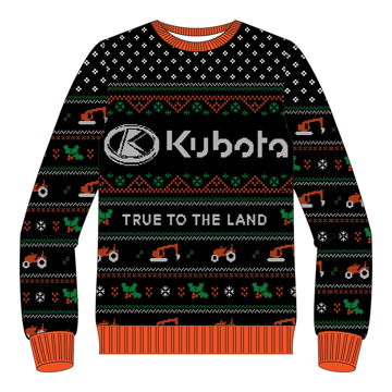 Kubota Ugly Christmas Sweater 2023 Front Image on white background
