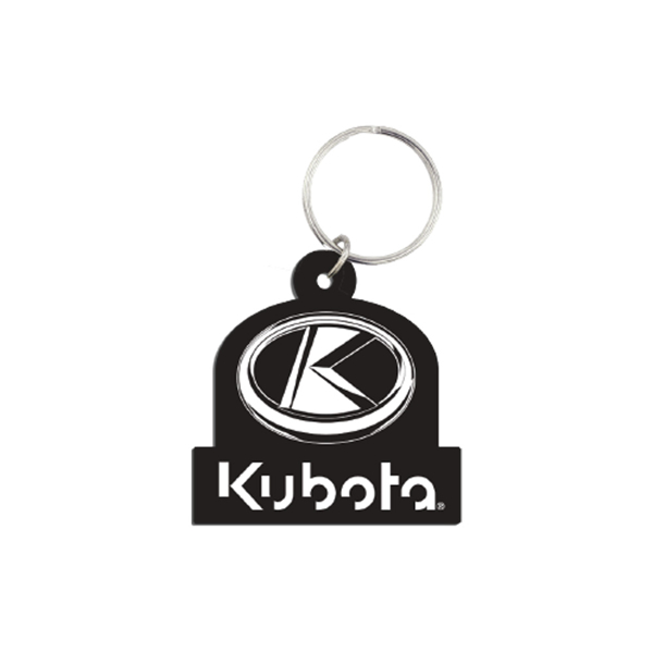 Kubota Apparel Store. Kubota PVC Black & White Logo Keytag (MOQ 20)