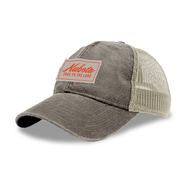 Washed unstructured cap with Kubota weathered patch