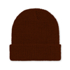 Back view of Crimson acrylic knit beanie with matching Kubota PVC patch