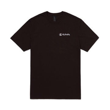 Dark Chocolate Kubota graphic tee with Kubota logo on left chest