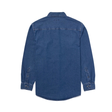 Denim Button Up Front product image with Kubota logo on the left chest