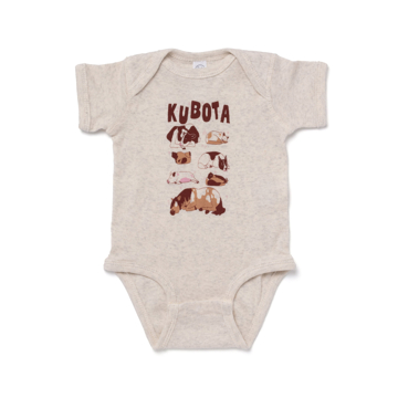 Farm Slumber Party Onesie product image with Kubota graphic on the front