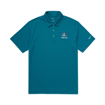 Mens Teal Corporate Polo Front Product Image with Kubota logo on the left chest