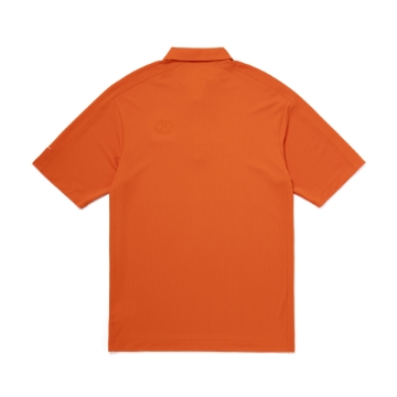 Mens Orange Corporate Polo Front product image with Kubota logo on the left chest