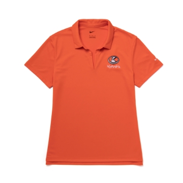 Ladies Orange Corporate Polo Front product image with Kubota logo on the left chest