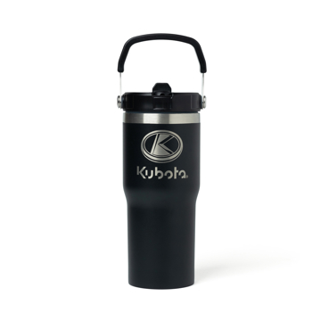 Kubota Flip Straw Tumbler Product Image with Kubota logo on the front