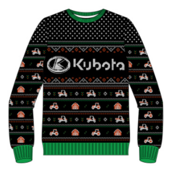 Kubota Knit sweater , black, orange and green