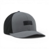 Angled front view of the Titanium Trek Cap with black Kubota rubber patch