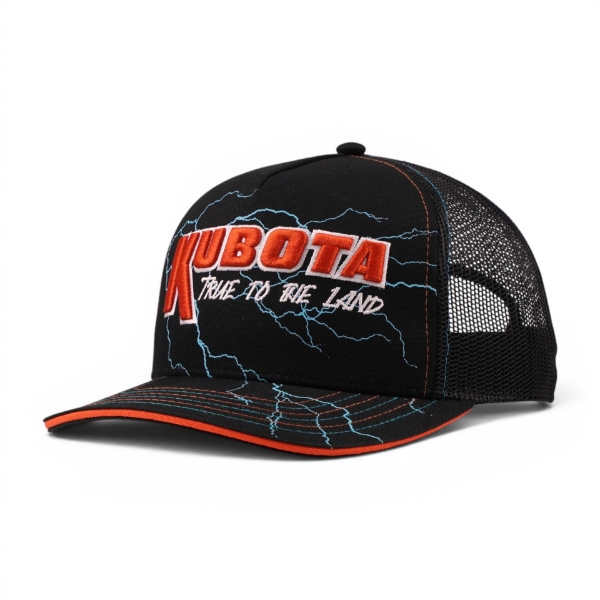 Illuminating True to the Land Cap with embroidered Kubota logo and lightning graphic
