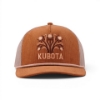 Front view of the Canvas Corduroy Cap featuring embroidered Kubota floral artwork