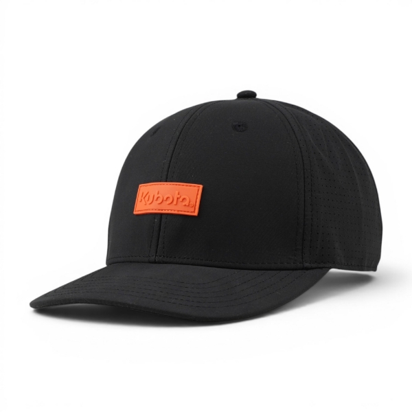 Onyx Blaze Cap with orange Kubota silicone logo patch