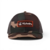 Front view of the Command Cap with embroidered Kubota logo patch on camouflage crown