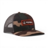 Angled view of the Command Cap featuring a camo design, orange-bordered Kubota patch, and breathable mesh back