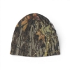 Back view of the Mossy Oak Break-Up camouflage knit beanie with Kubota woven label